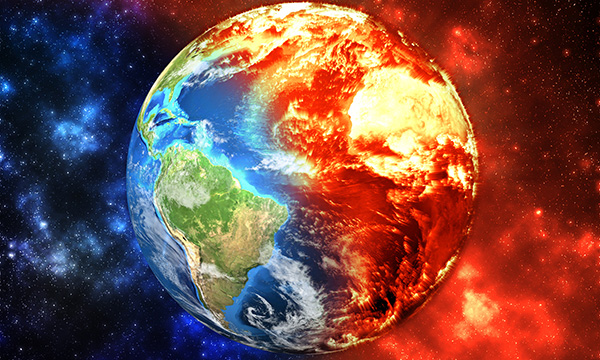 Planet Earth -  ecology concept, global warming concept, the effect of environment climate change. Elements of this image furnished by NASA (https://visibleearth.nasa.gov/)